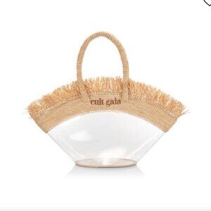 Cult Gaia Raffia & PVC Tote/Beach Large Bag